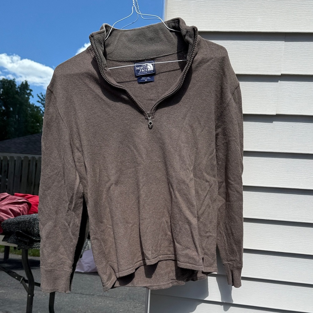 The North Face Taupe Quarter-Zip Pullover